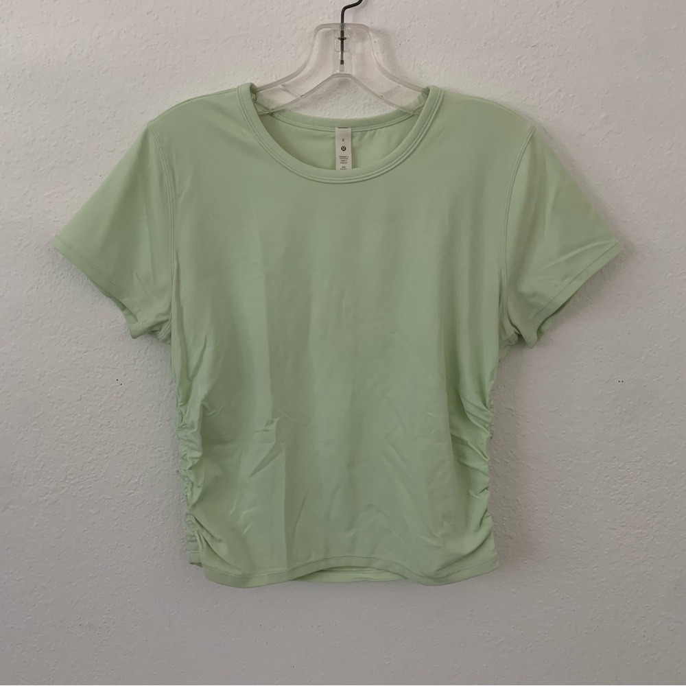 light green cinch side lululemon top